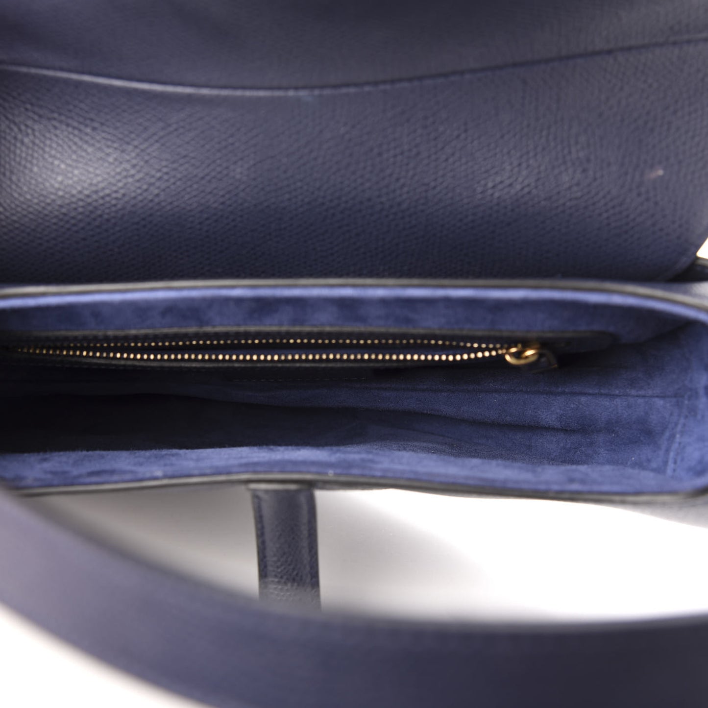 Grained Calfskin Saddle Bag Navy