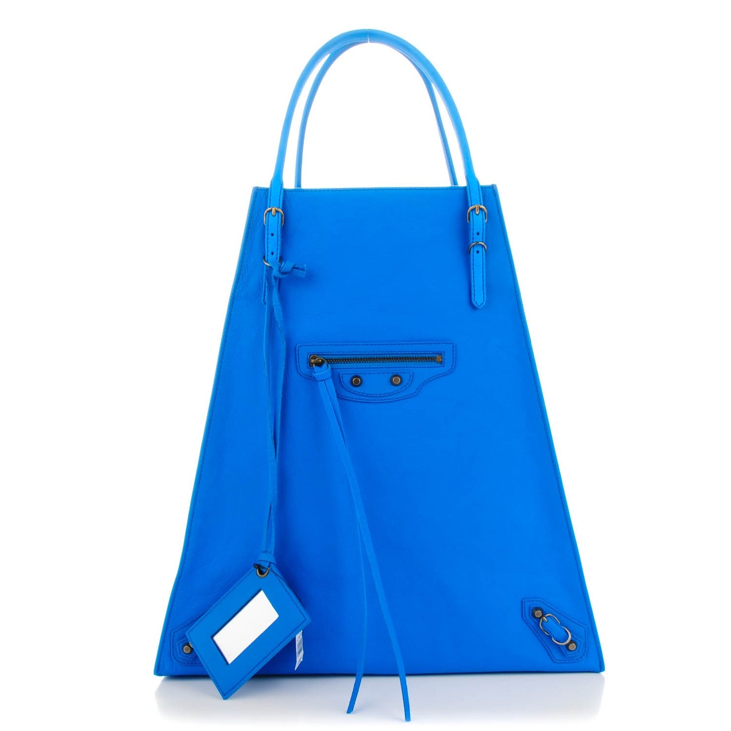 Veau Papier Basket Tote Bleu