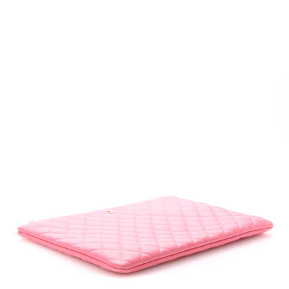 Chanel Lambskin Quilted Charms Large Cosmetic Case  Dark Pink 4 of 11