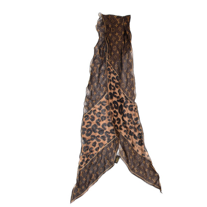 Louis Vuitton Silk Crepe Leopard Monogram Scarf 2 of 3