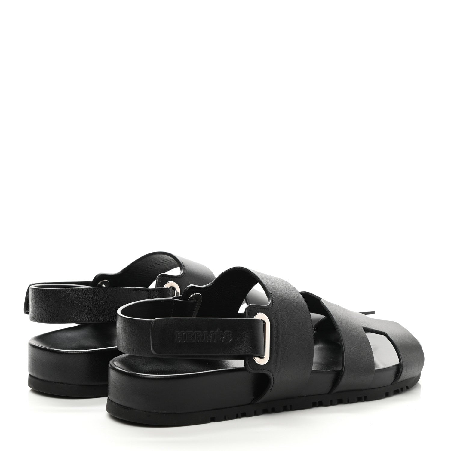 Hermes Calfskin Womens Takara Sandals 36 Black 4 of 9
