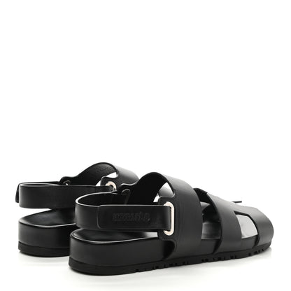 Hermes Calfskin Womens Takara Sandals 36 Black 4 of 9