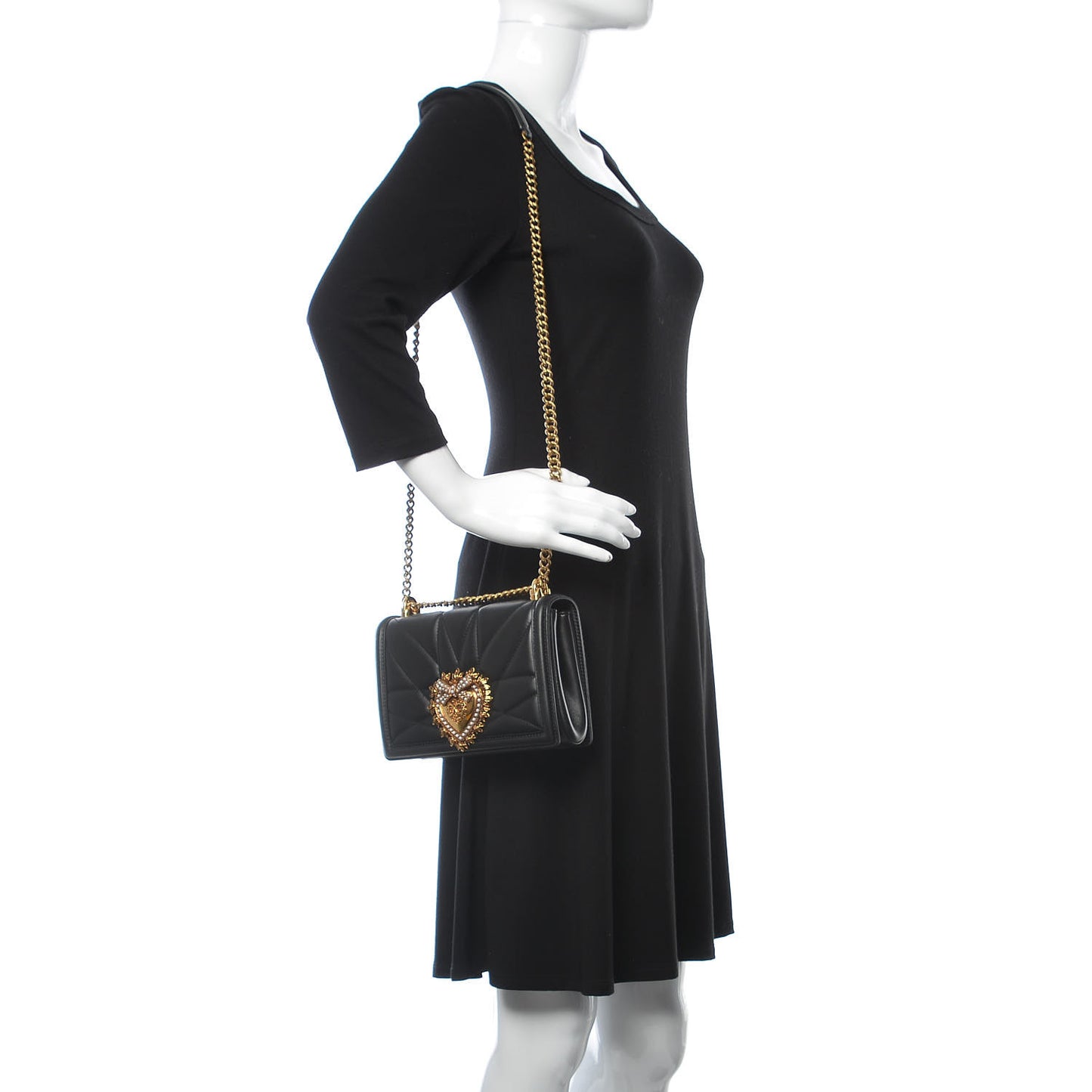 Calfskin Medium Devotion Crossbody Bag Black
