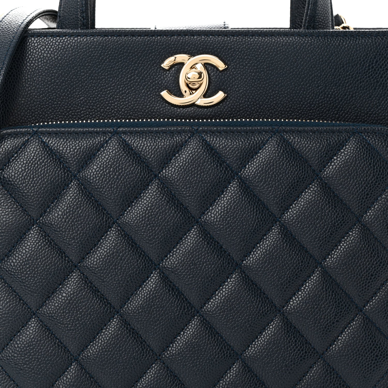 Chanel Caviar Quilted Small Business Affinity Shopping Bag Navy 8 of 10