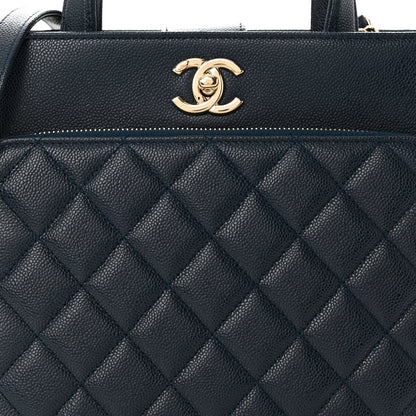 Chanel Caviar Quilted Small Business Affinity Shopping Bag Navy 8 of 10