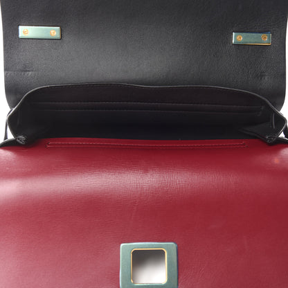 Valentino Garavani Smooth Calfskin Medium Vring Shoulder Bag Rouge Pur Cerise Black 6 of 11