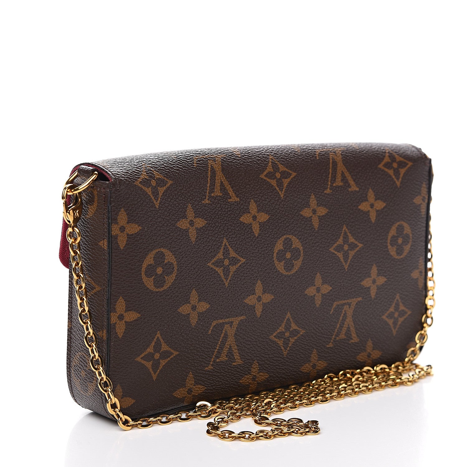Louis Vuitton Monogram Pochette Felicie Chain Wallet Fuchsia 2 of 11