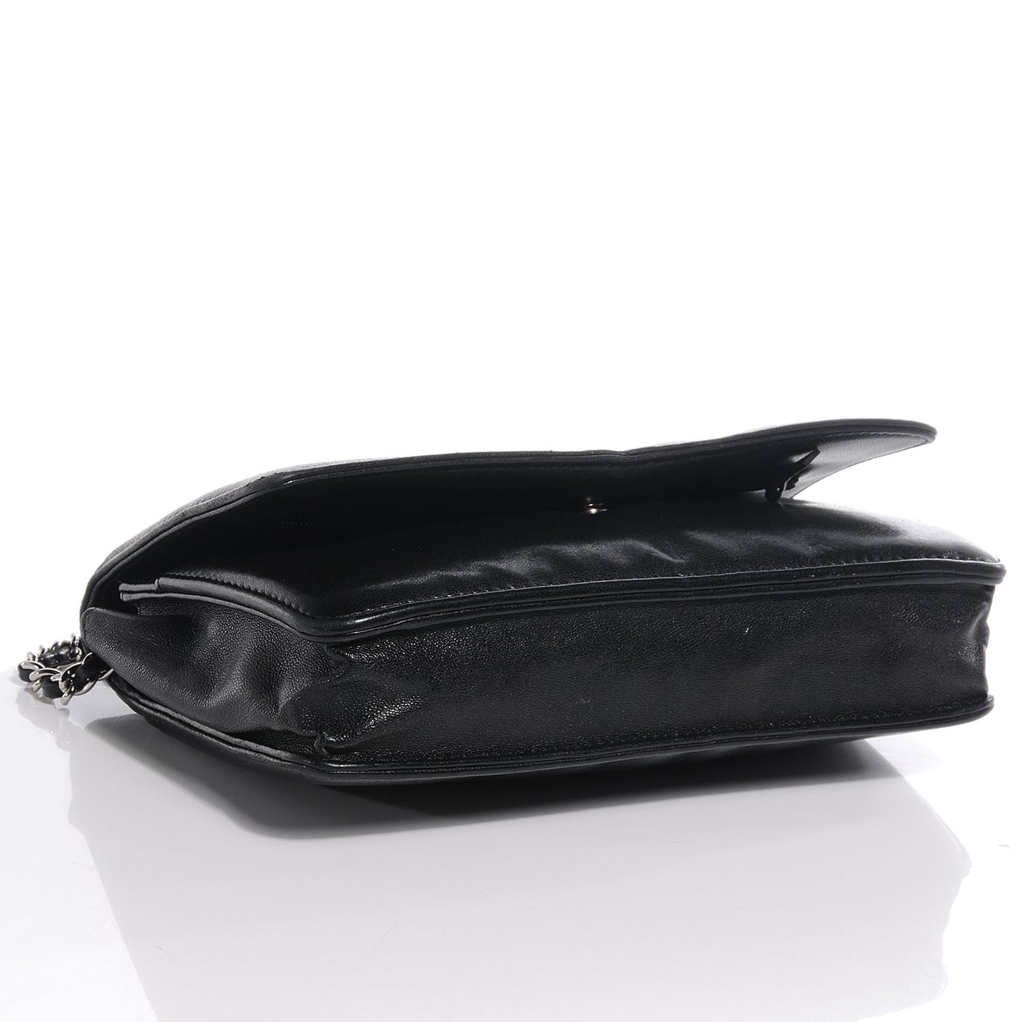 Lambskin Timeless CC Wallet On Chain WOC Black