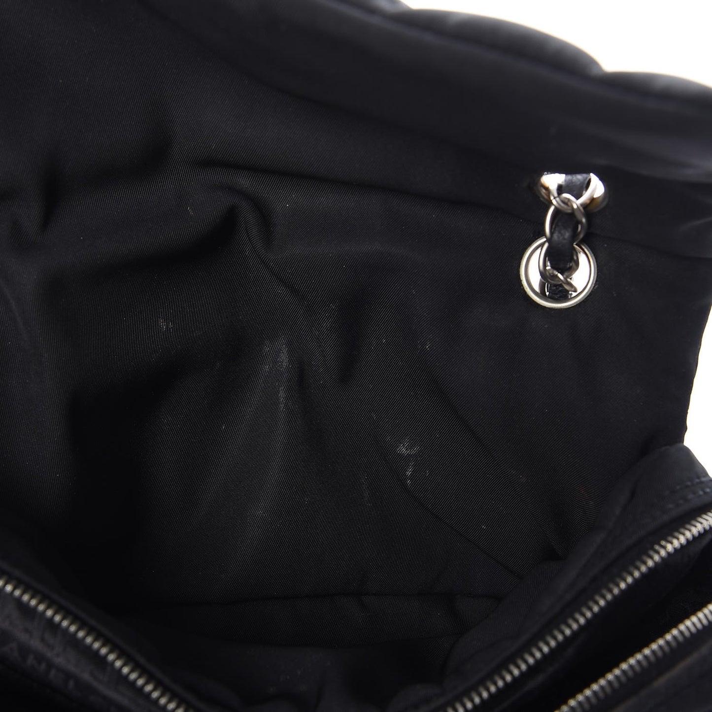 Nylon Square Quilted Flap Black