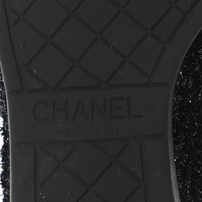 Chanel Tweed Patent Cap Toe CC Sneakers 36 Black 6 of 8