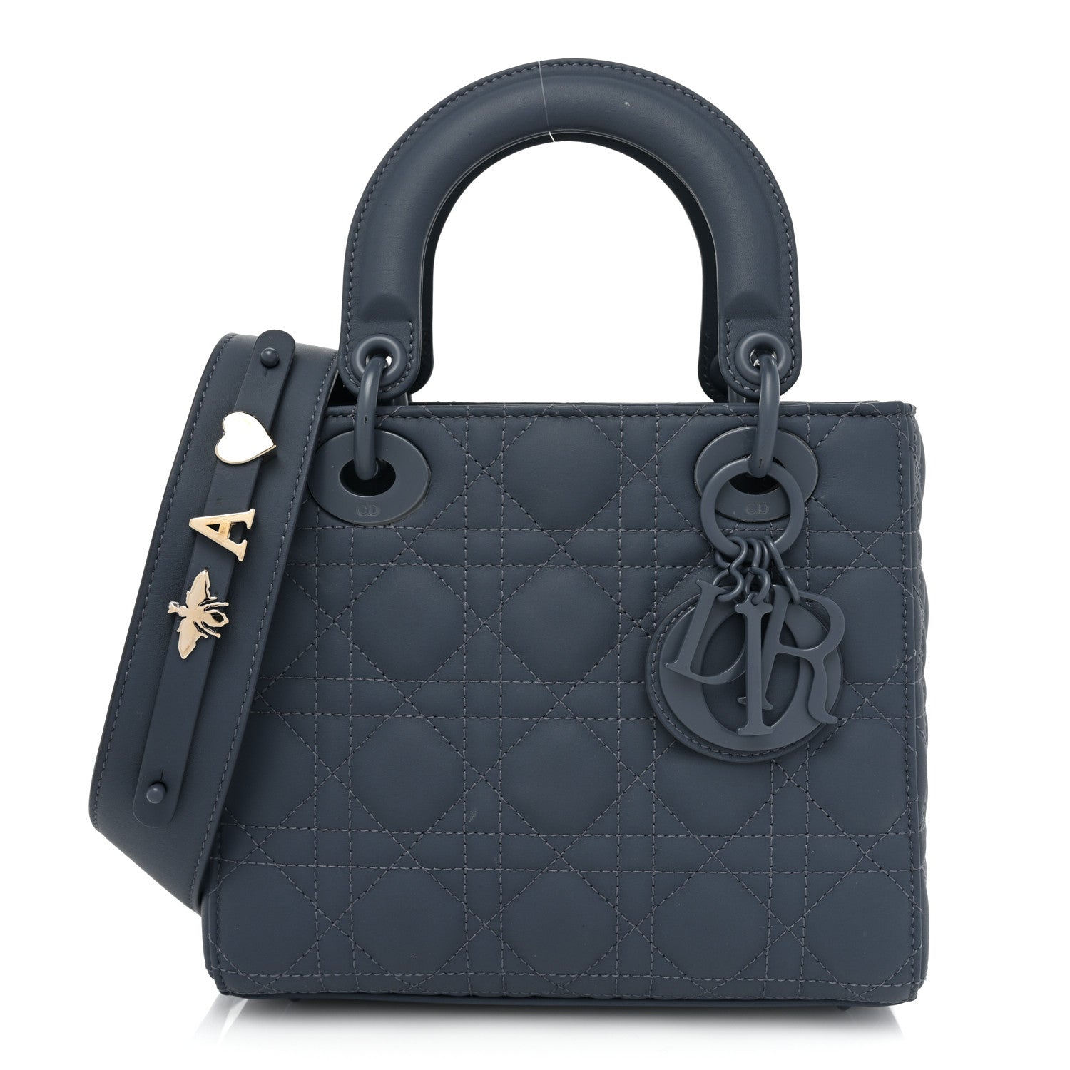 Christian Dior Ultra Matte Calfskin Cannage Small My ABCDior Lady Dior Dark Denim Blue 1 of 16