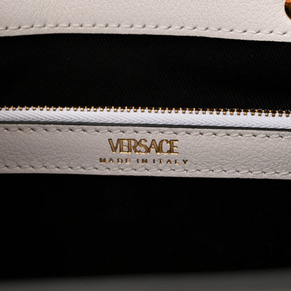Versace Grained Calfskin Small La Medusa Chain Tote White 5 of 9