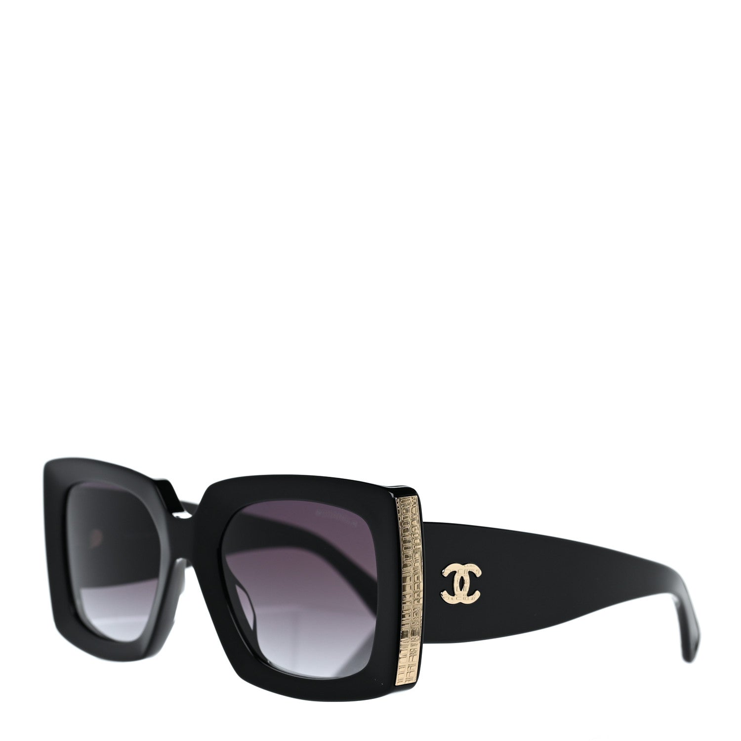 Chanel Acetate Rectangle Sunglasses 5435 Black 1 of 7