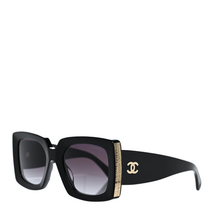 Chanel Acetate Rectangle Sunglasses 5435 Black 1 of 7