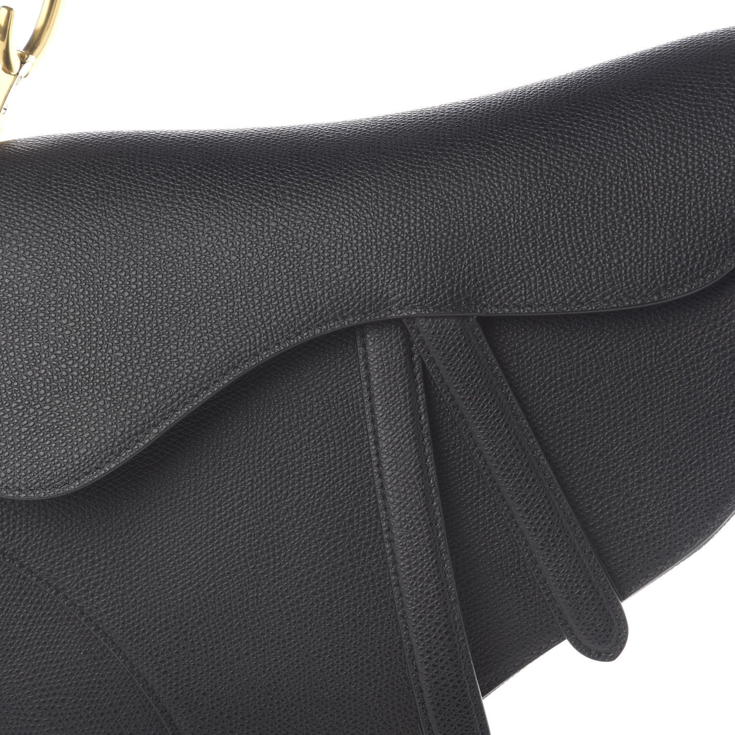 Christian Dior Grained Calfskin Saddle Bag Black 9 of 10