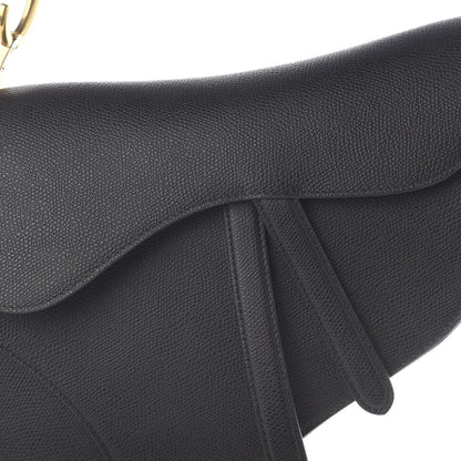 Christian Dior Grained Calfskin Saddle Bag Black 9 of 10