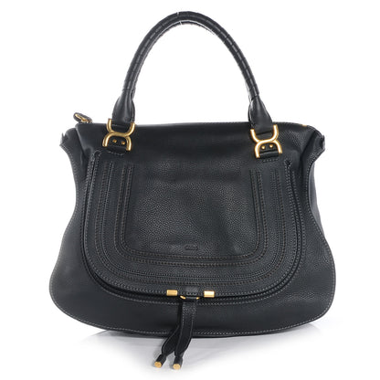 Chloe Leather Large Marcie Satchel Black 1 of 7