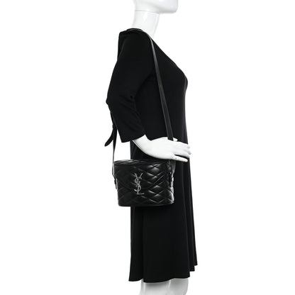 Saint Laurent Lambskin Quilted Monogram June Box Bag Black 3 of 10