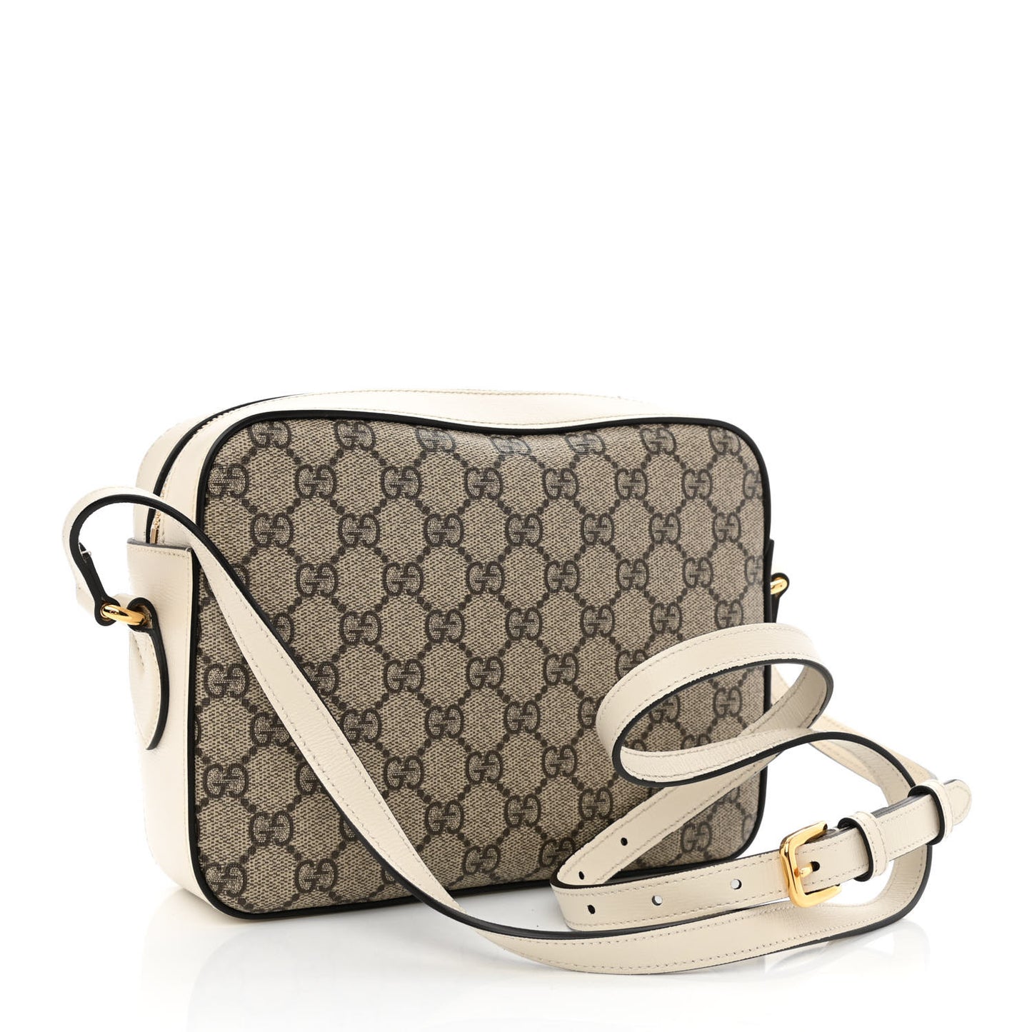 GG Supreme Monogram Small Horsebit 1955 Shoulder Bag Beige Mystic White