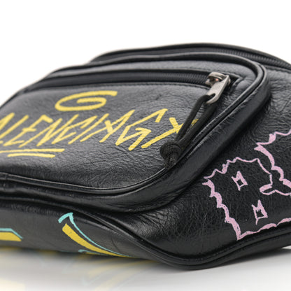 Balenciaga Agneau Arena Graffiti All Over Explorer Belt Bag Black Multicolor 10 of 10