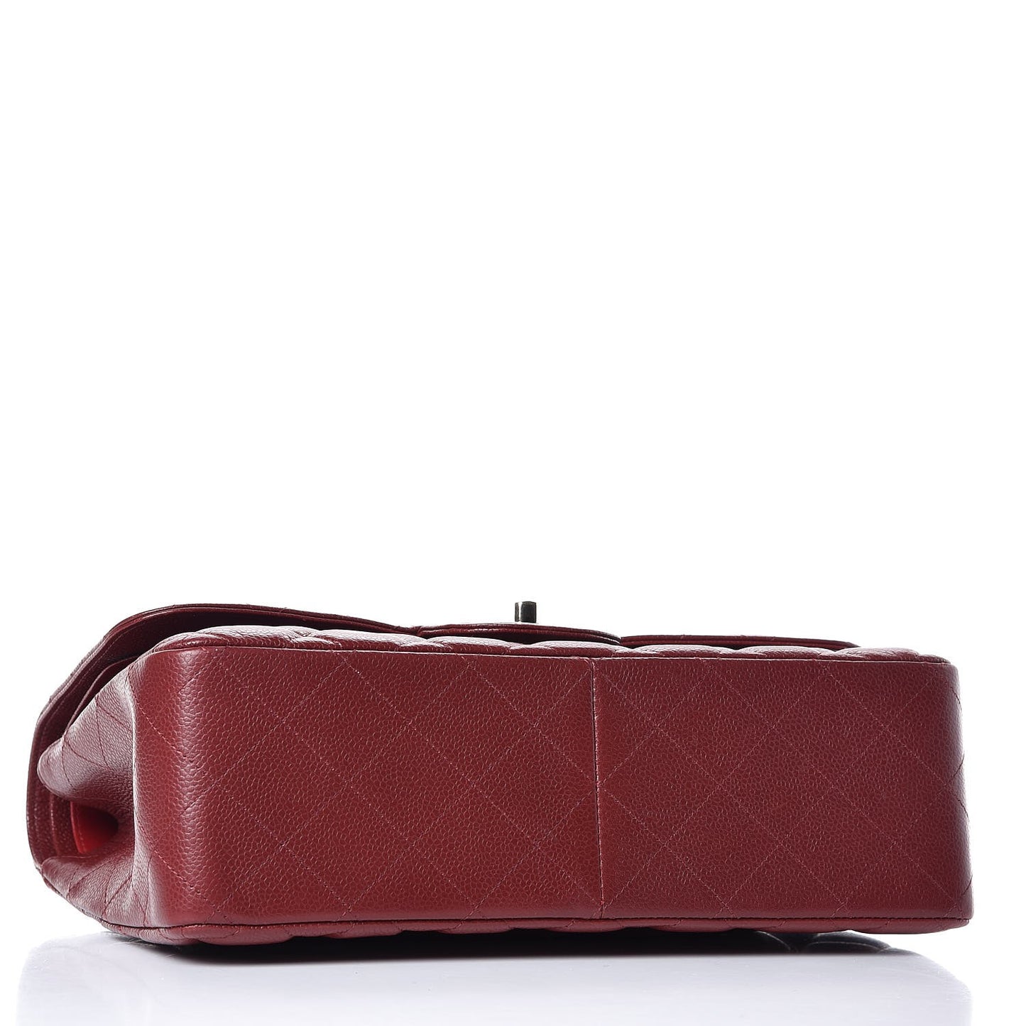 Caviar Quilted Jumbo Double Flap Burgundy