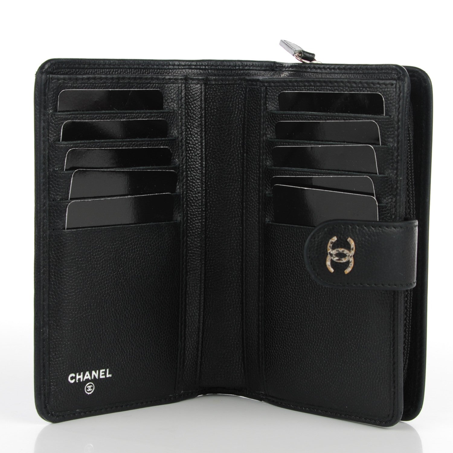 Chanel Caviar Sevruga L Zip Pocket Wallet Black 5 of 8