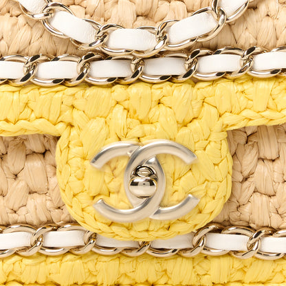 Chanel Raffia Chain Venice Beach Mini Flap Bag Beige Yellow 10 of 13