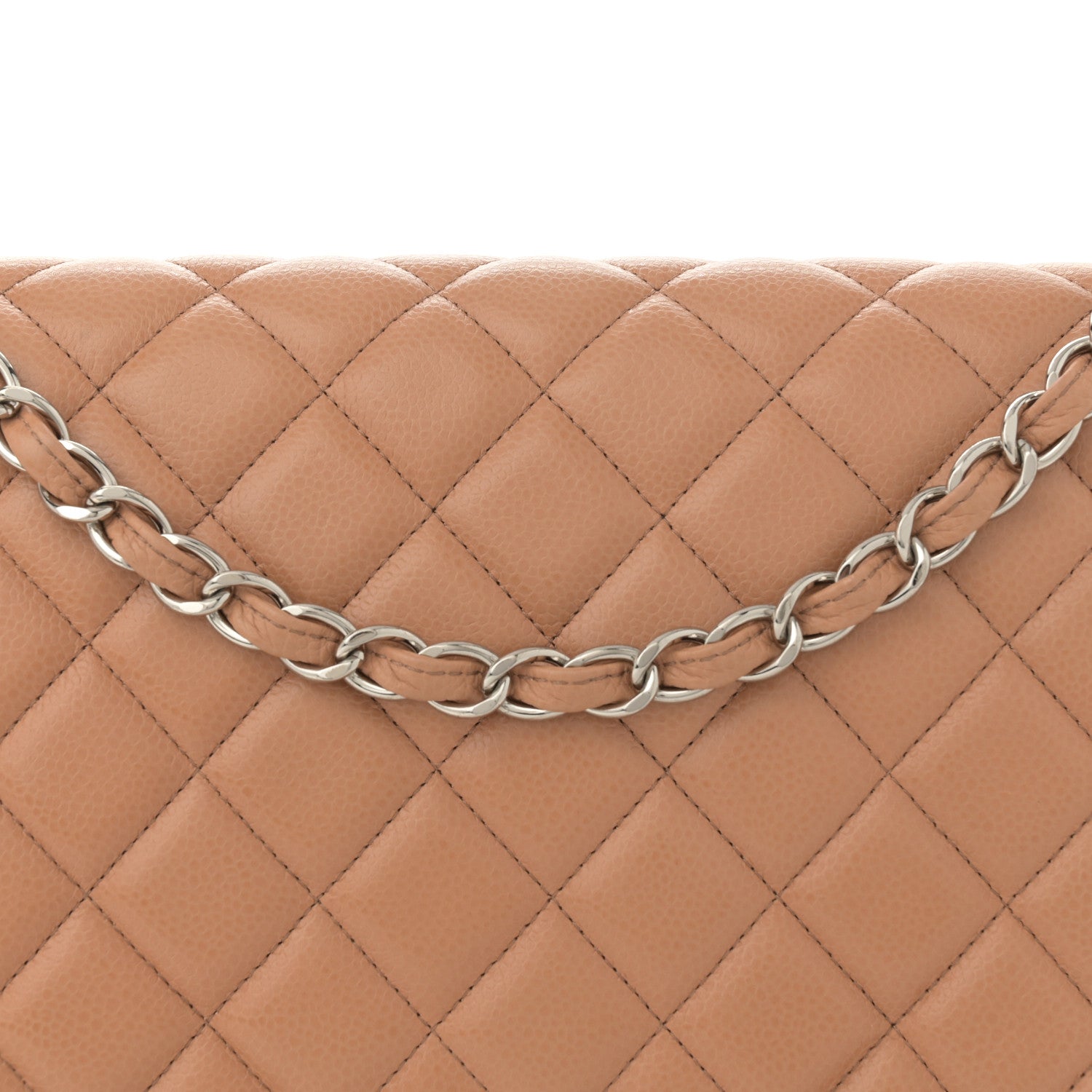 Chanel Caviar Quilted Maxi Double Flap Dark Beige 8 of 12