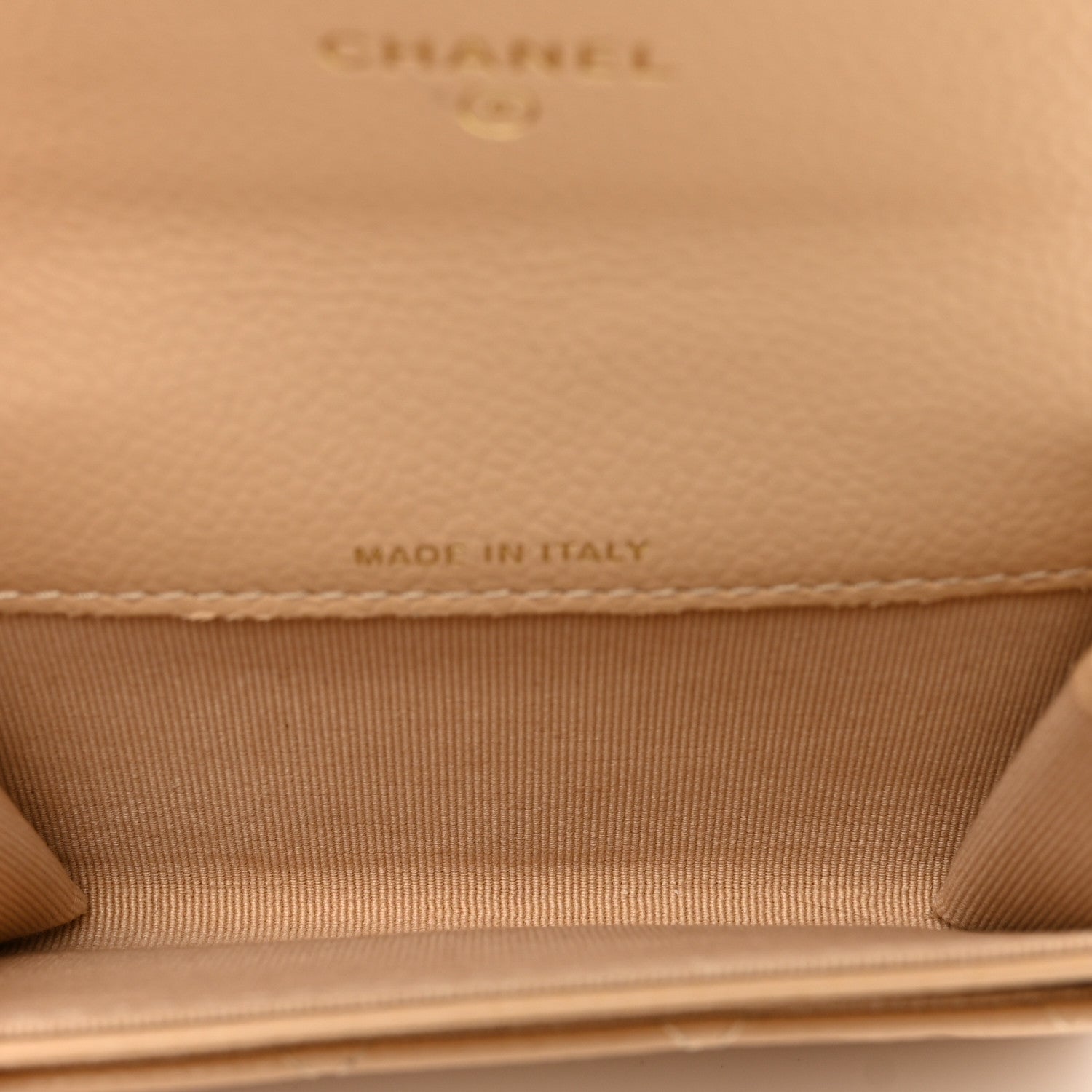 Chanel Caviar Quilted Flap Card Holder Wallet Beige 5 of 9