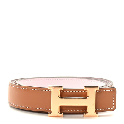Hermes Swift Epsom 24mm Mini Constance H Belt 95 38 Gold Mauve Pale 1 of 6