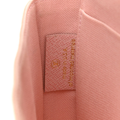 Louis Vuitton Damier Azur Pochette Felicie Chain Wallet Rose Ballerine 8 of 12