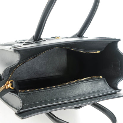 Celine Smooth Calfskin Nano Luggage Black 5 of 6