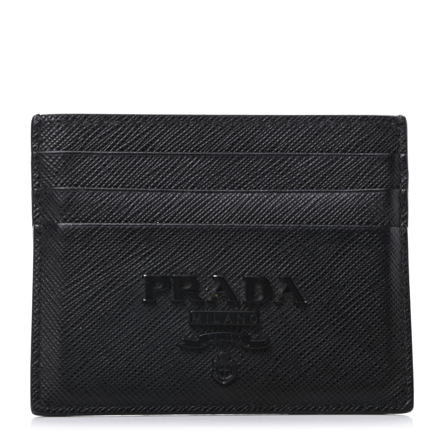 Saffiano Shine Monochrome Card Holder Black