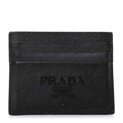 Prada Saffiano Shine Monochrome Card Holder Black 1 of 7