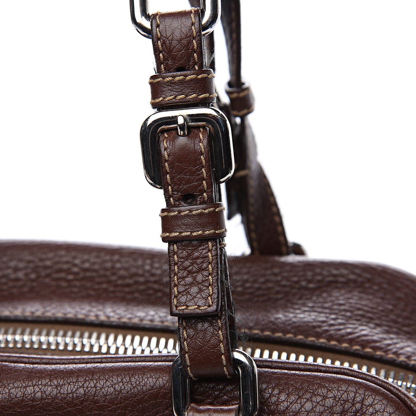 Vitello Daino Embossed Logo Bowler Bruciato