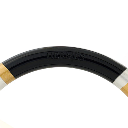 Hermes Lacquered Wood H Equipe PM Bangle Bracelet T1 Black 4 of 6