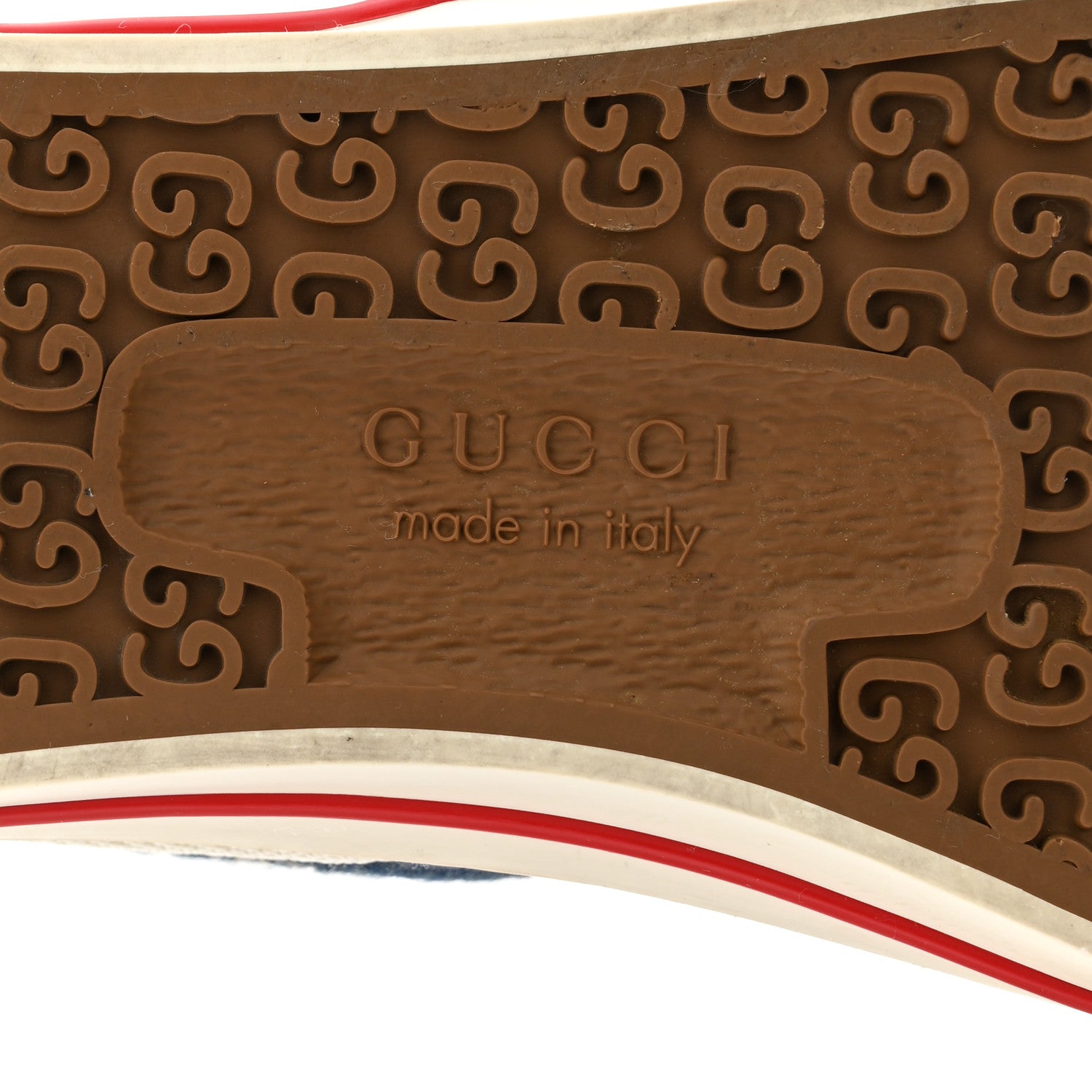 Gucci New Denim GG Monogram Web Womens 1977 Tennis Sneakers 37.5 Blue Tea Mystic White 7 of 8