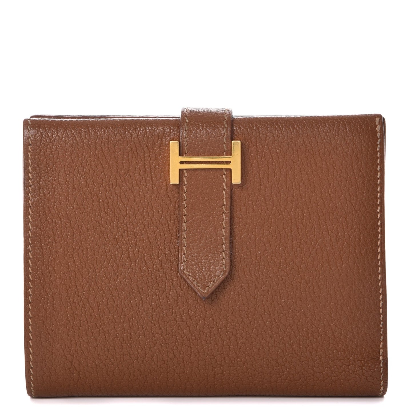 Chevre Mysore Bearn Compact Wallet Gold