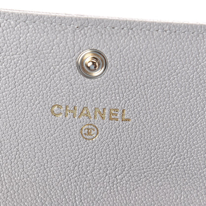 Chanel Caviar Quilted Boy Flap Card Holder Grey 6 of 8