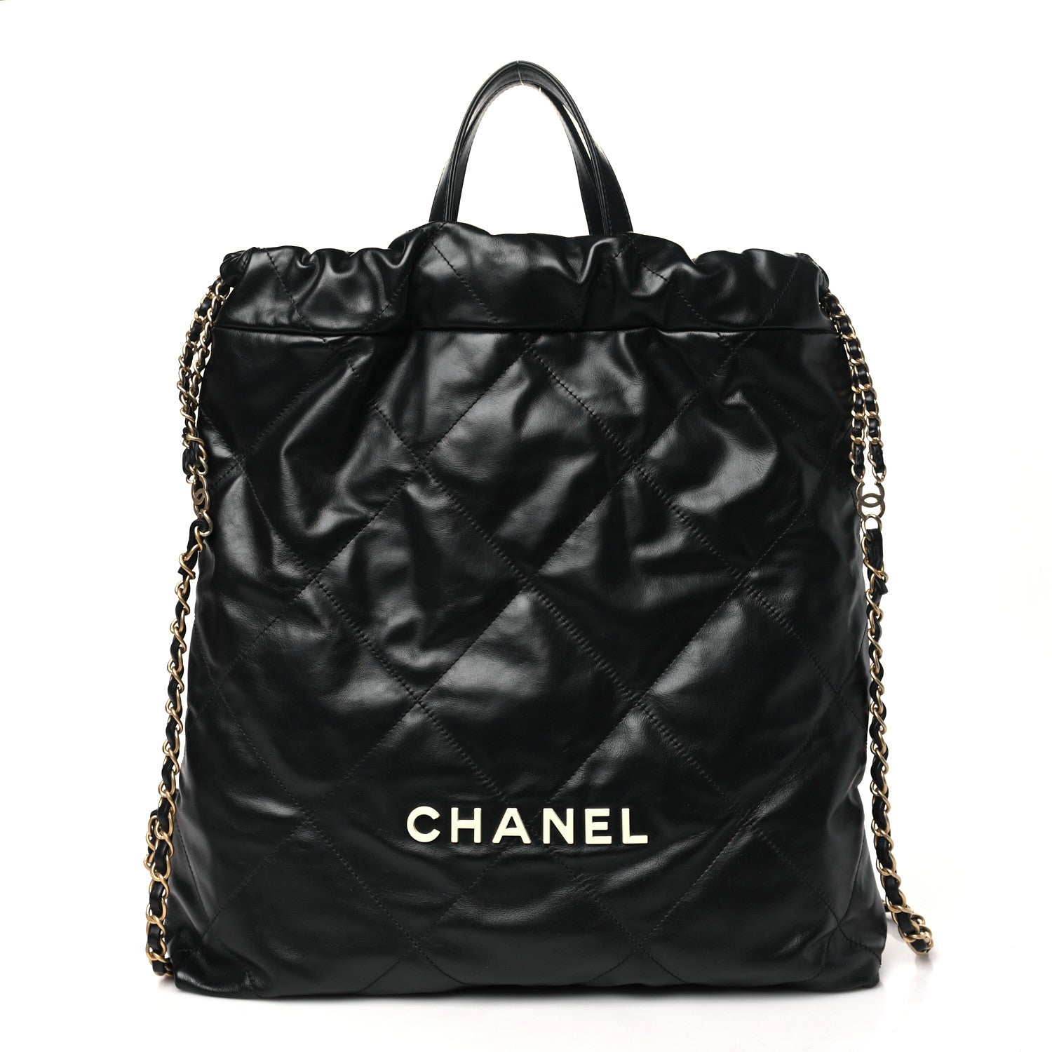 Chanel Shiny Calfskin Quilted Chanel 22 Backpack Black 1 of 10