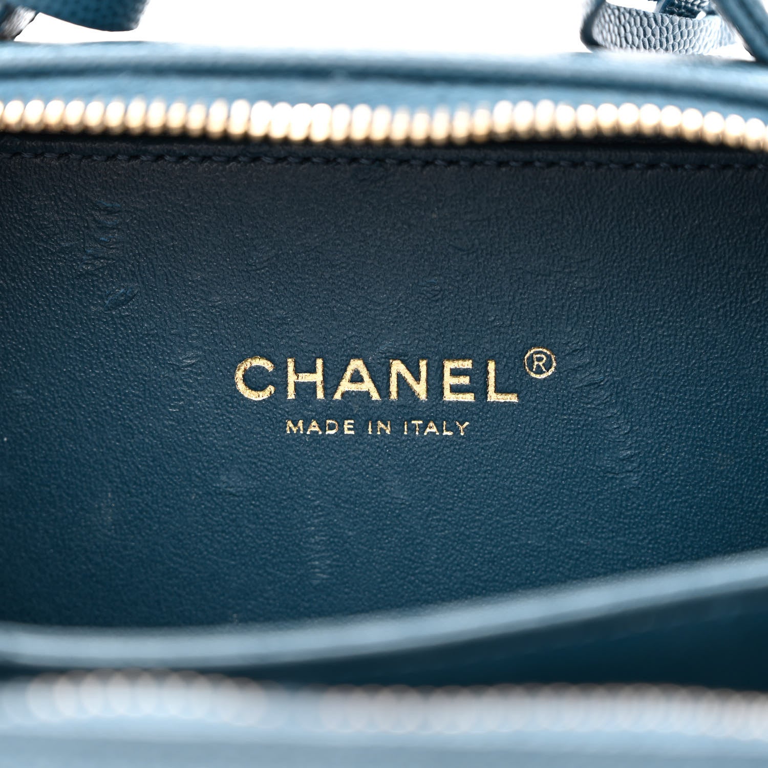 Chanel Caviar Quilted Small CC Filigree Vanity Case Dark Blue 6 of 11