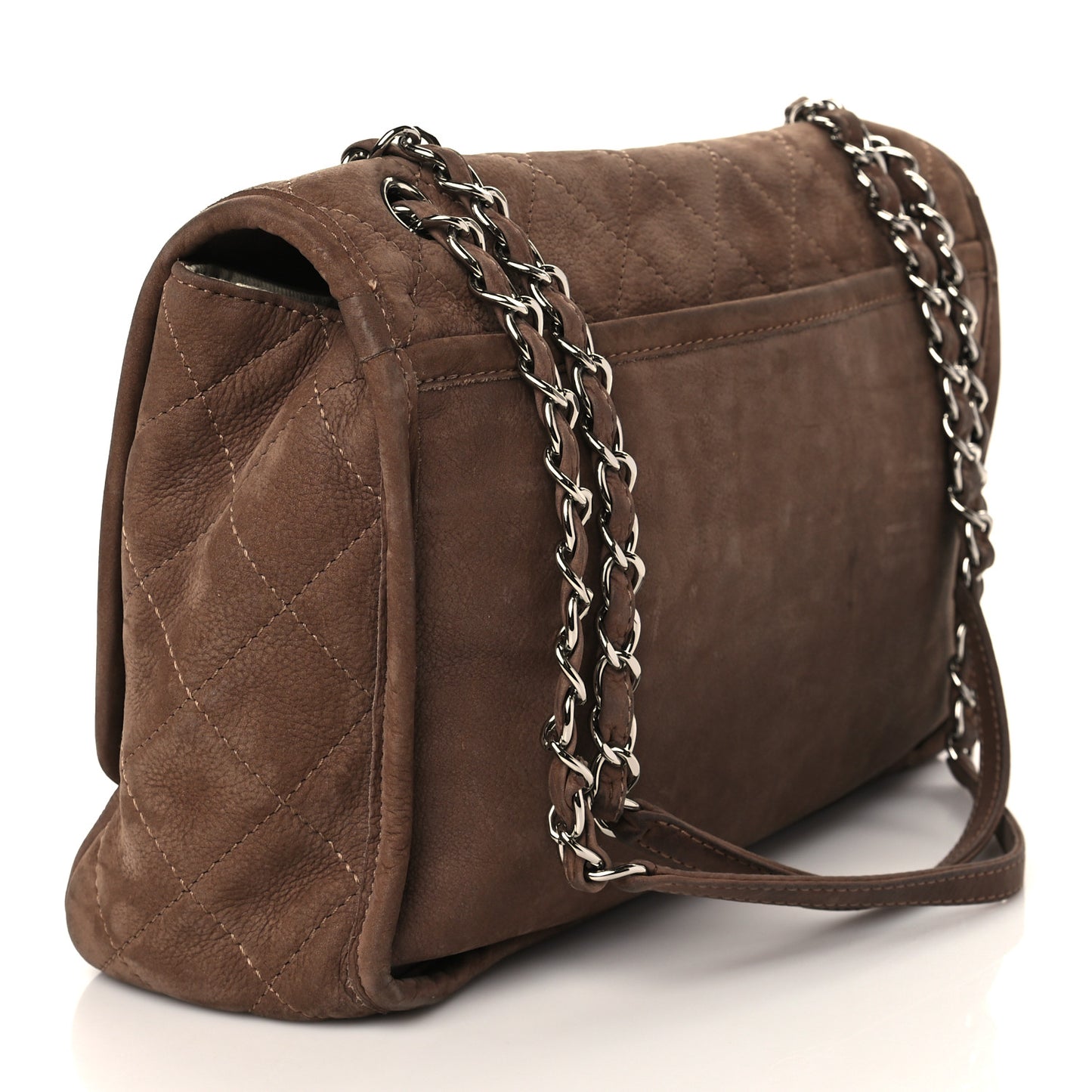 Ultra Soft Suede Calfskin Large Natural Beauty Flap Brown