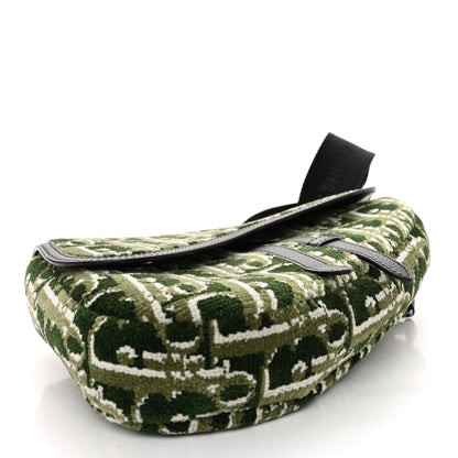 Christian Dior Velvet Oblique Mens Saddle Bag Black Green 4 of 9