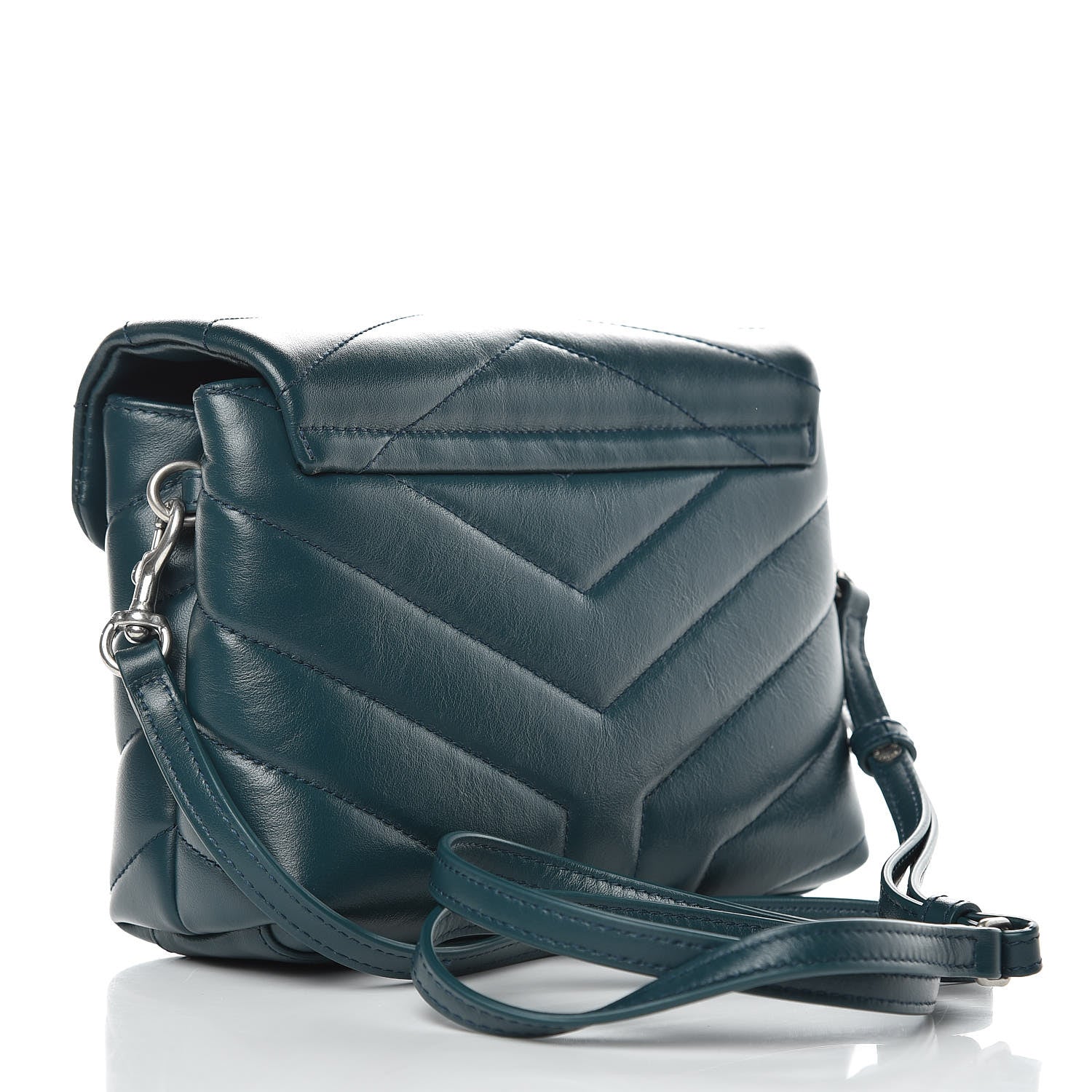 Saint Laurent Calfskin Y Quilted Monogram Toy Loulou Satchel Dark Turquoise 3 of 8