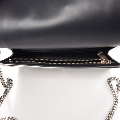 Christian Dior Metallic Patent Micro-Cannage Diorama Wallet on Chain Pouch Silver 5 of 6
