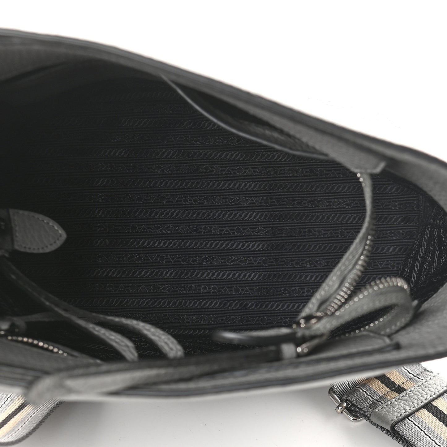 Vitello Phenix Embossed Logo Shoulder Bag Argilla