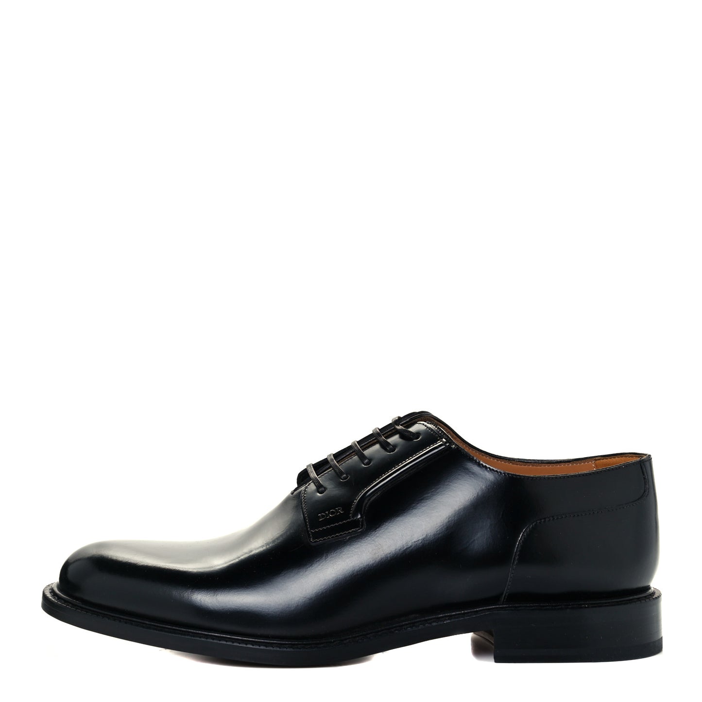 Polished Calfskin Mens Derby Shoe 45 Black