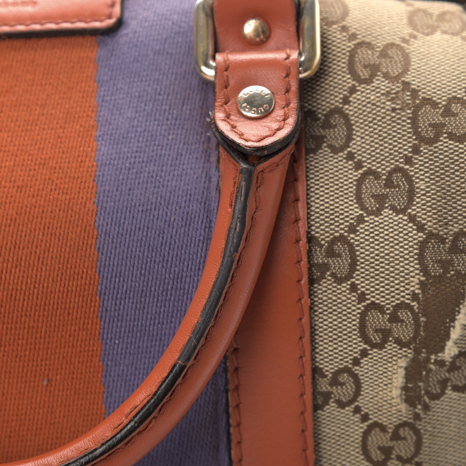 Gucci Monogram Vintage Web Small Boston 13 of 14