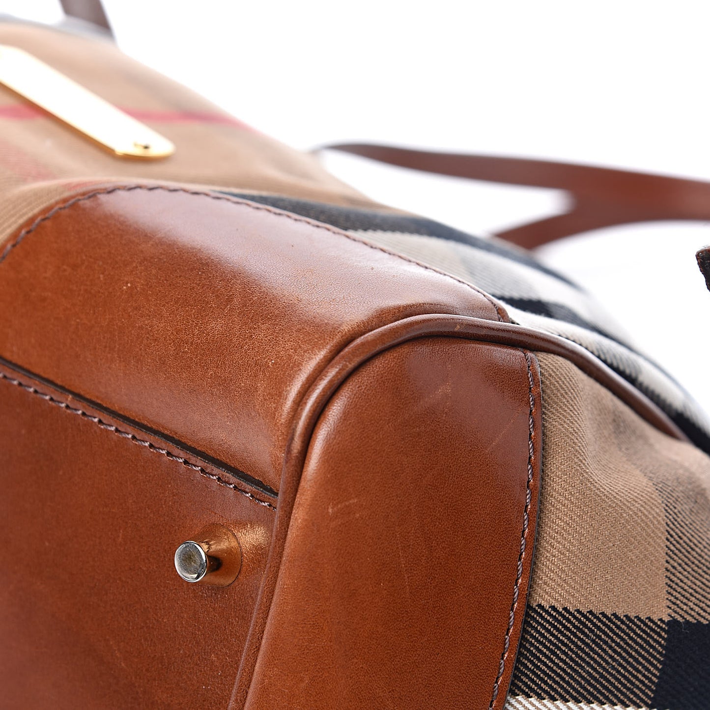 House Check Small Canterbury Tote Dark Tan