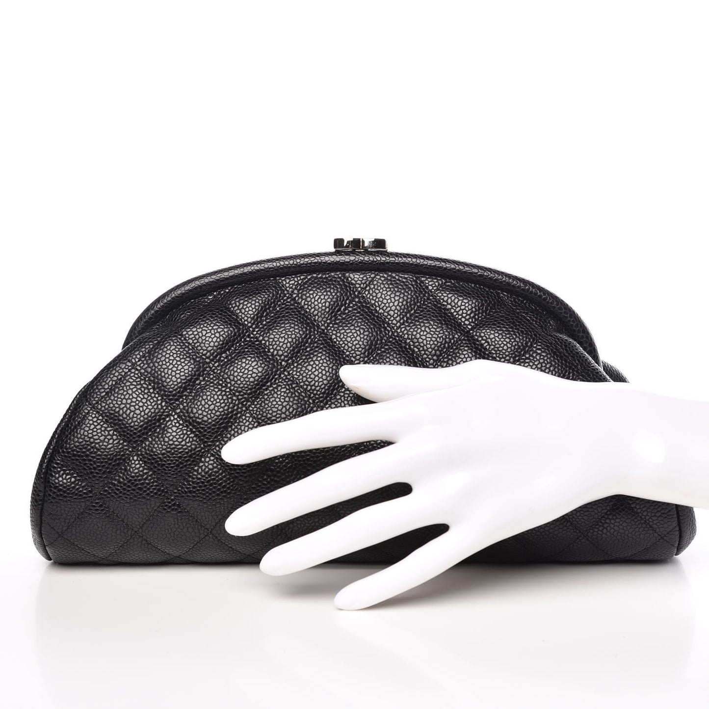 Caviar Quilted Timeless Clutch Black